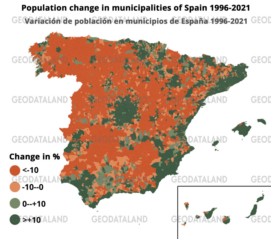 Population of municipalities in Spain, Población de los municipios de España