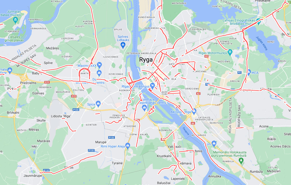 Riga cycling routes, Rīgas veloceliņi