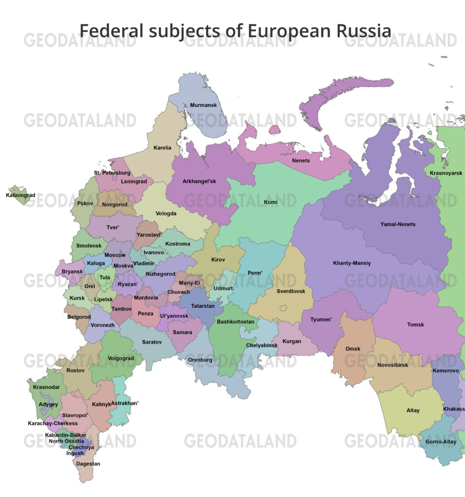 Federal subjects of European Russia