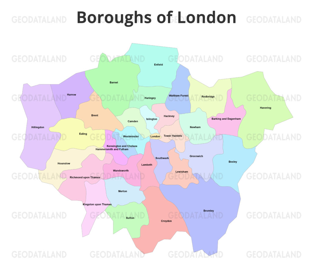 Map of London boroughs