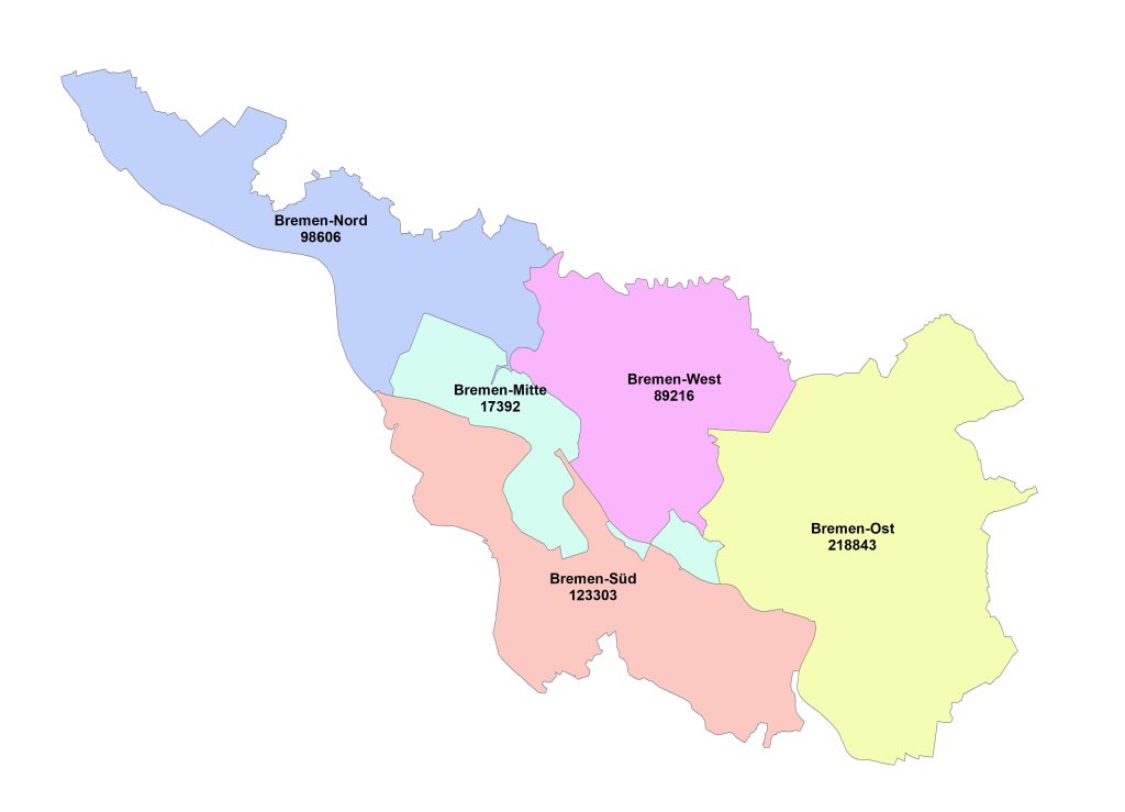 Population in boroughs of Bremen